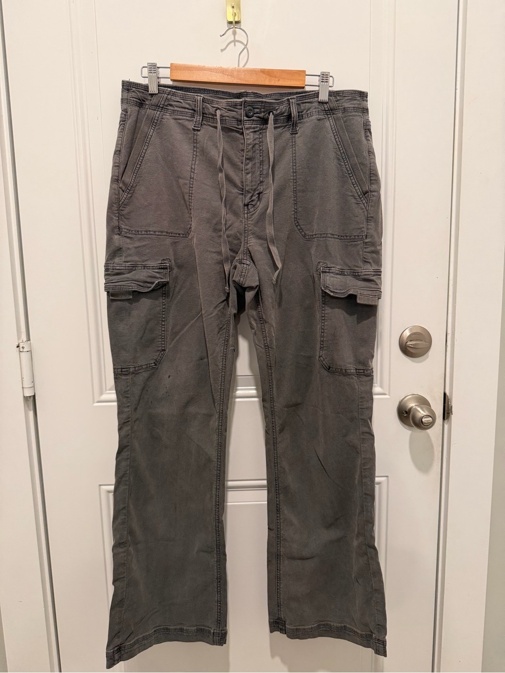 American Eagle Outfitters Gray Boot Cut Pants with Drawstring Waist